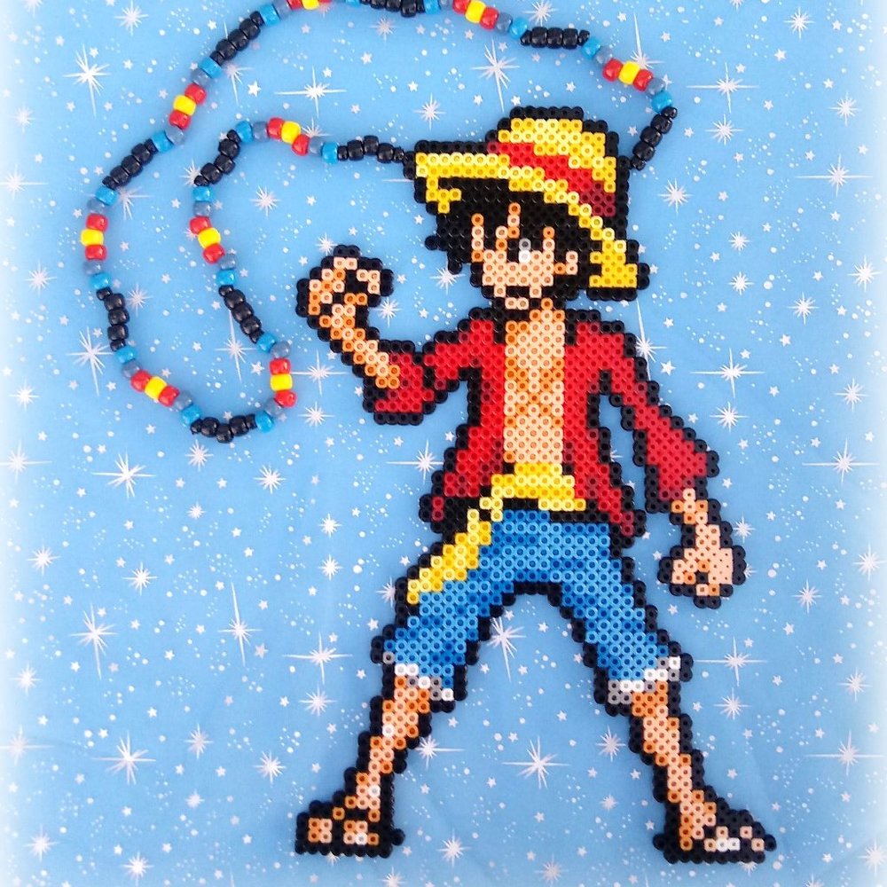 One Piece Monkey D Luffy Pirate Kandi Necklace